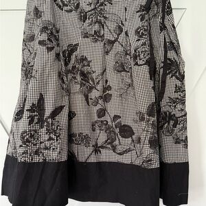 Talbots Black and White Floral Skirt